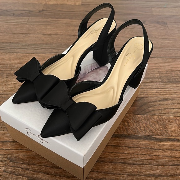 Jessica Simpson Shoes - Jessica Simpson Bow dress heels!! Worn once INDOORS. Like new . Satin. NAOMIA